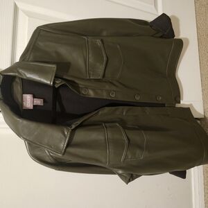 Chico's Olive Leather Jacket